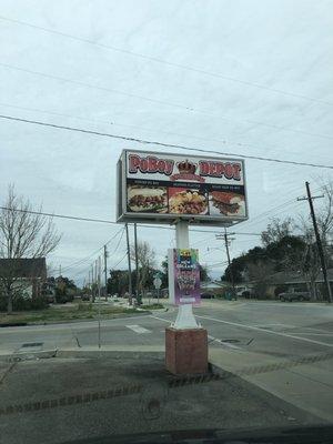 PoBoy Depot corner sign