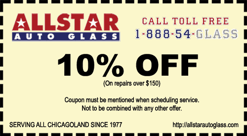 Allstar Auto Glass offers 10% all auto glass repairs for Yelp users. Call us otfday for more details