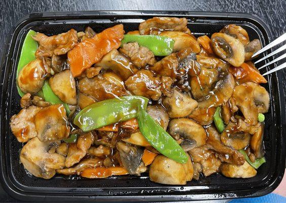 Beef and Beef with Mushroom take out.