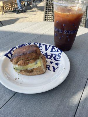 Broccoli egg and cheese sandwich