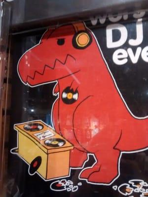 Worst DJ ever. Kind of mean to dinosaurs.