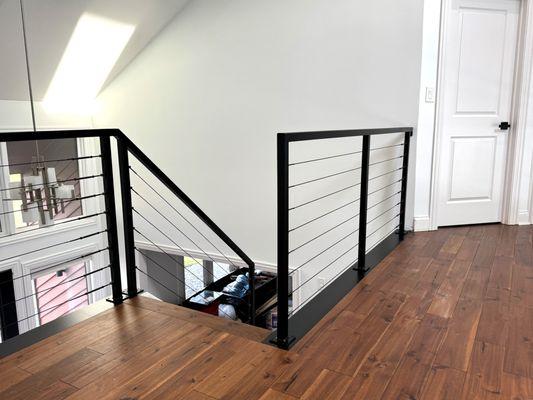 Interior custom black cable railings