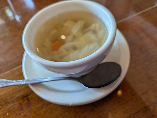 Complimentary soup that comes with lunch