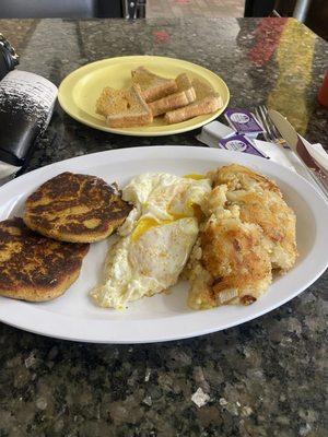 Salmon cake breakfast