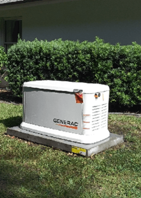 Work by AQC - Generac on lawn.