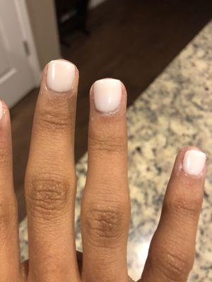 Right ring finger that I asked her to make the left one look like.