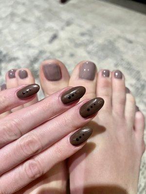 Gel manicure and pedicure