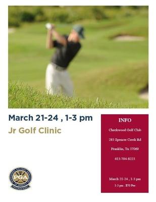 Please contact us if you're interested in our Jr. Golf Clinic!