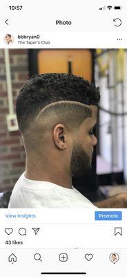 This is a picture of a haircut from a barber in this barbershop.   -BabyBryan