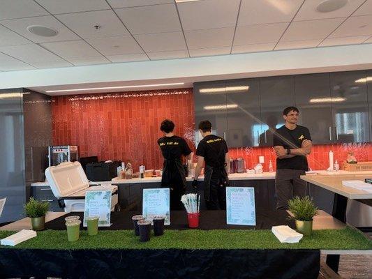 Francisco and his team at work at a client event