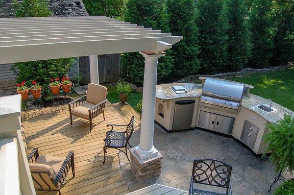 Custom Outdoor Room with Kitchen Island