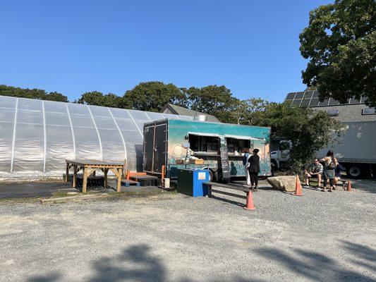 Food truck outside Morning Glory farms