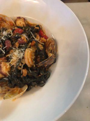 Squid ink fettuccini