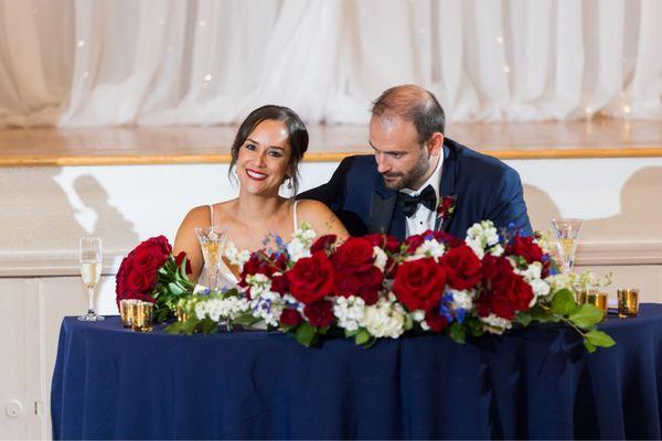 Our sweetheart table arrangement