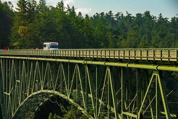 Island Transit on Deception Pass Bridge, Whidbey Island