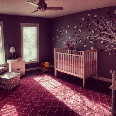 Our Tall Leaning Tree with Blossoms makes a big impact in this gorgeous nursery!