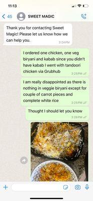 Veggie biryani