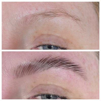 Brow lamination and tint