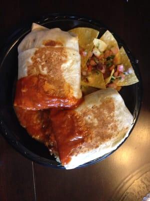 Shredded beef grande burrito-wet