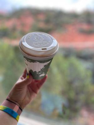 Compostable cup of hot mocha