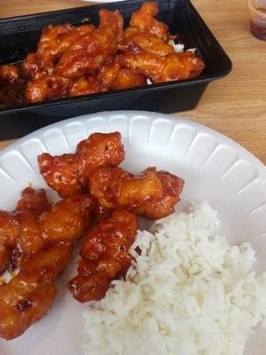 The orange chicken is my favorite! It's enough for two people, but it's so good you might not want to share.