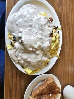 Trojan omlette comes with a side of toast