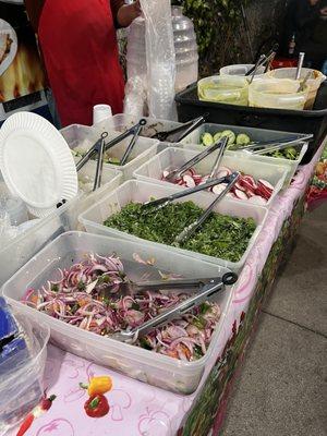 Condiment station.