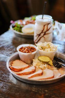 Turkey Platter w/  Baked Beans & Coleslaw, Bushwhacker, & Southern Salad