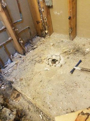 Luling shower remodel demolition