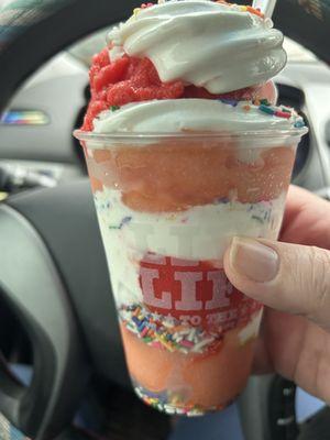 Bahama Freeze, Cherry, Vanilla ice cream, sprinkles