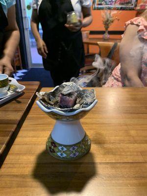 Incense placed on table during coffee