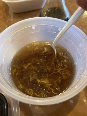 Egg drop soup with soy sauce