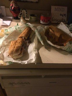 these are the wrong sandwiches they sent me I was supposed to get a two ham and cheese sandwiches