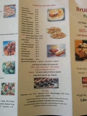 Menu part 2