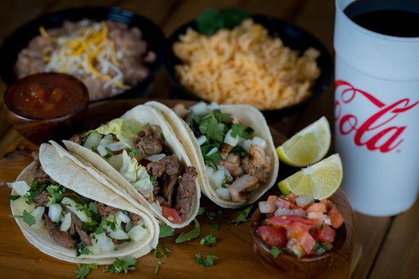 Street Tacos, Beans, & Rice