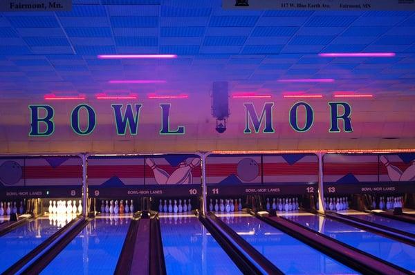 Cosmic Bowling every Friday and Saturday night beginning at 9pm. Show up by 8:30pm and save money.