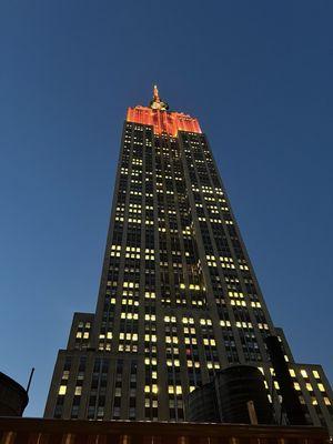 View of the ESB throughout the evening.