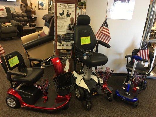 Stop in today and check out our selection of mobility scooters and power wheelchairs!