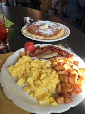 The Hearty Platter with a Jimbo delicious pancake. That I had to take home!