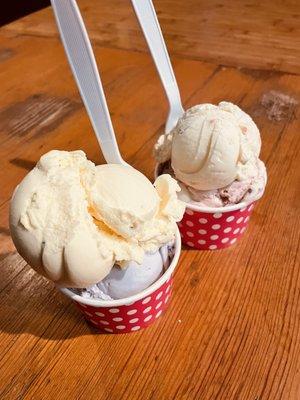 Roselani Ice Cream: Aloha Cherry Truffle & Macadamia Nut; Gelato: Island Roots & Lilikoi