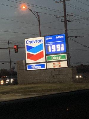 Sign - gas price 11/24/20