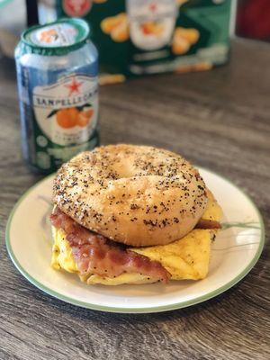 Breakfast Bagel Sandwich (2 eggs, bacon, and American cheese)