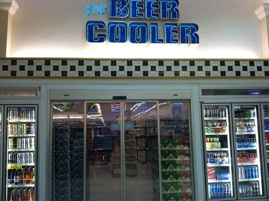 A walk-in beer cooler!