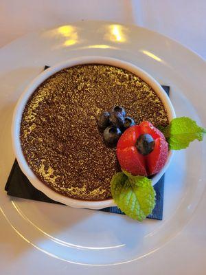 Chocolate creme brulee is dee-luscious - rich and decadent $13.50