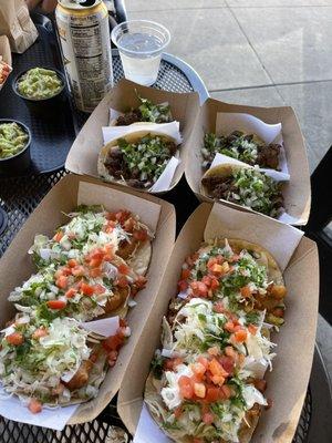 Fish Taco and Carne Asada tacos