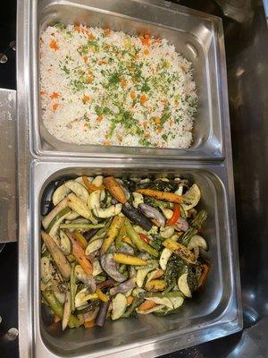 Rice pilaf with grilled farmers market vegetables