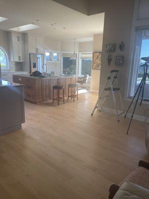 We had Reliable refinish our 24 year old maple floor for a kitchen remodel.  They did a fabulous job.  I would highly recommend them to your