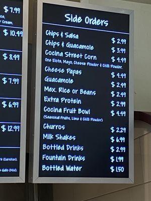 Side order menu