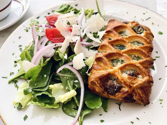 Savory croissant with small salad