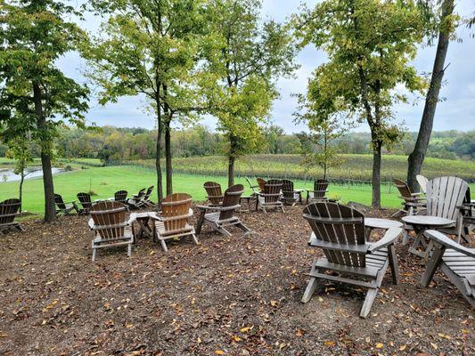 Outdoor our knoll seating in the adirondack chairs